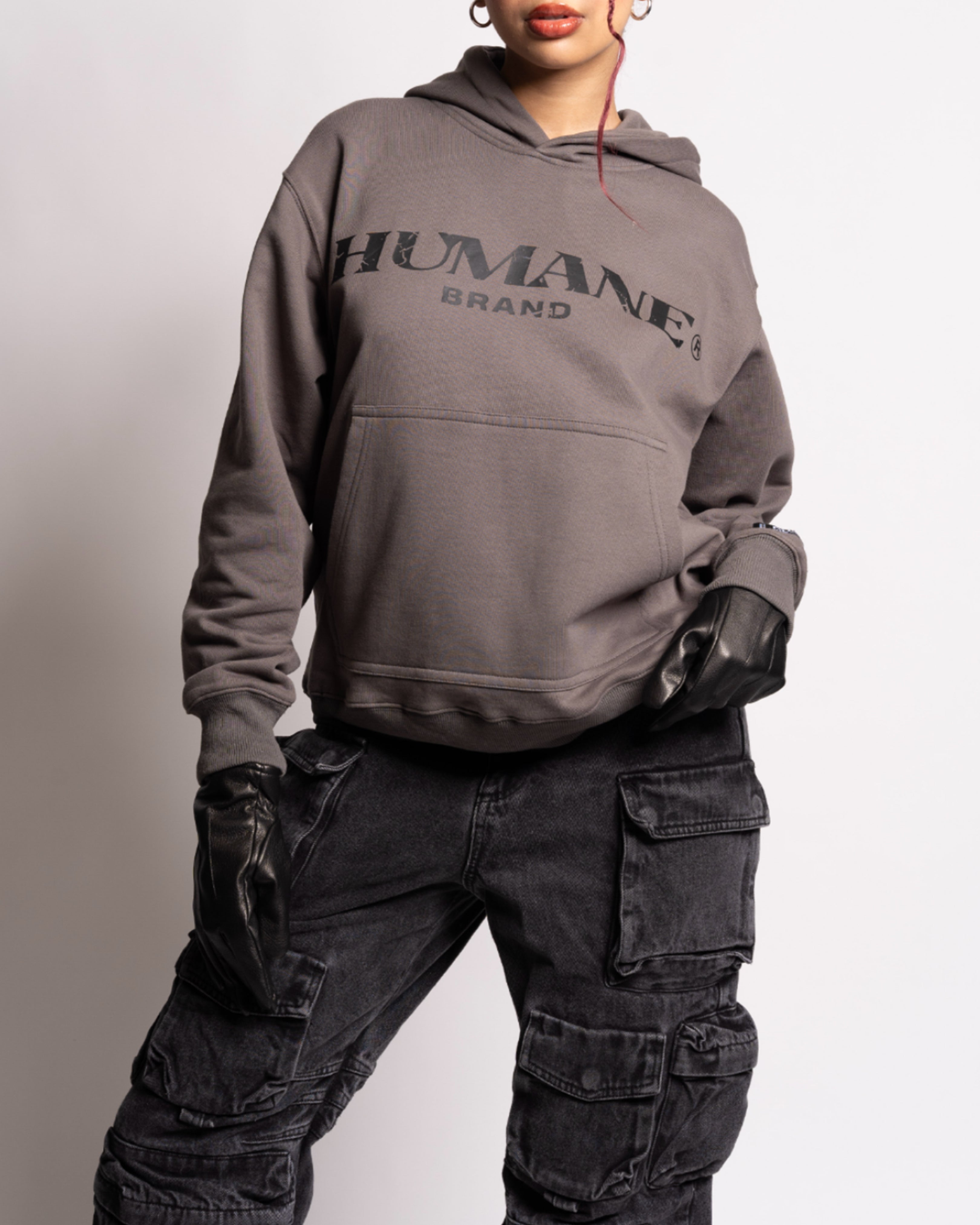HUMANE BRAND® Graphite Grey Logo Hoodie