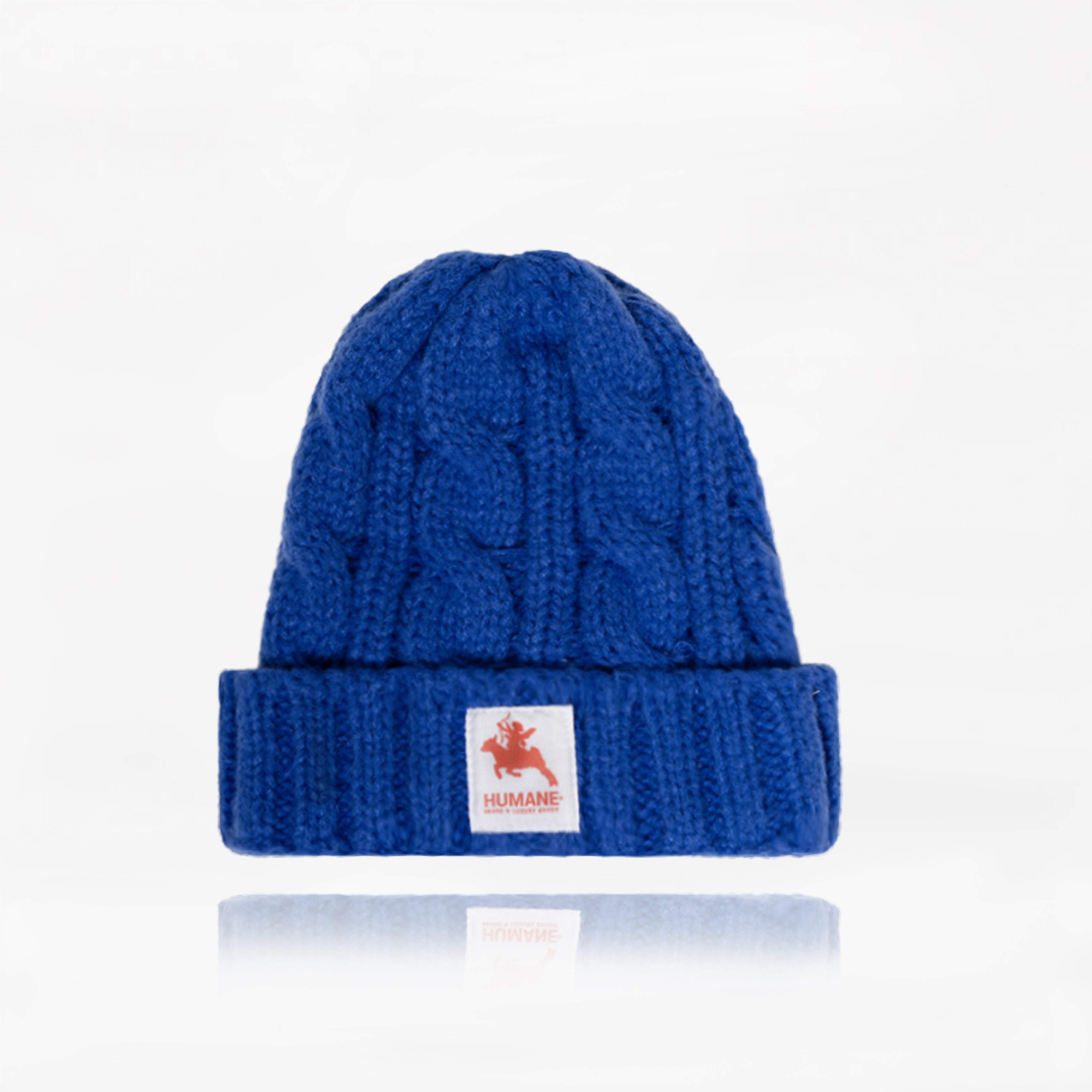 HUMANE BRAND® Blue Cable-Knit Beanie