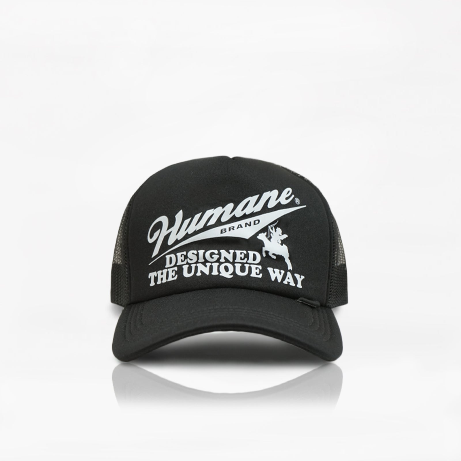 HUMANE BRAND® Black Unique Logo Trucker