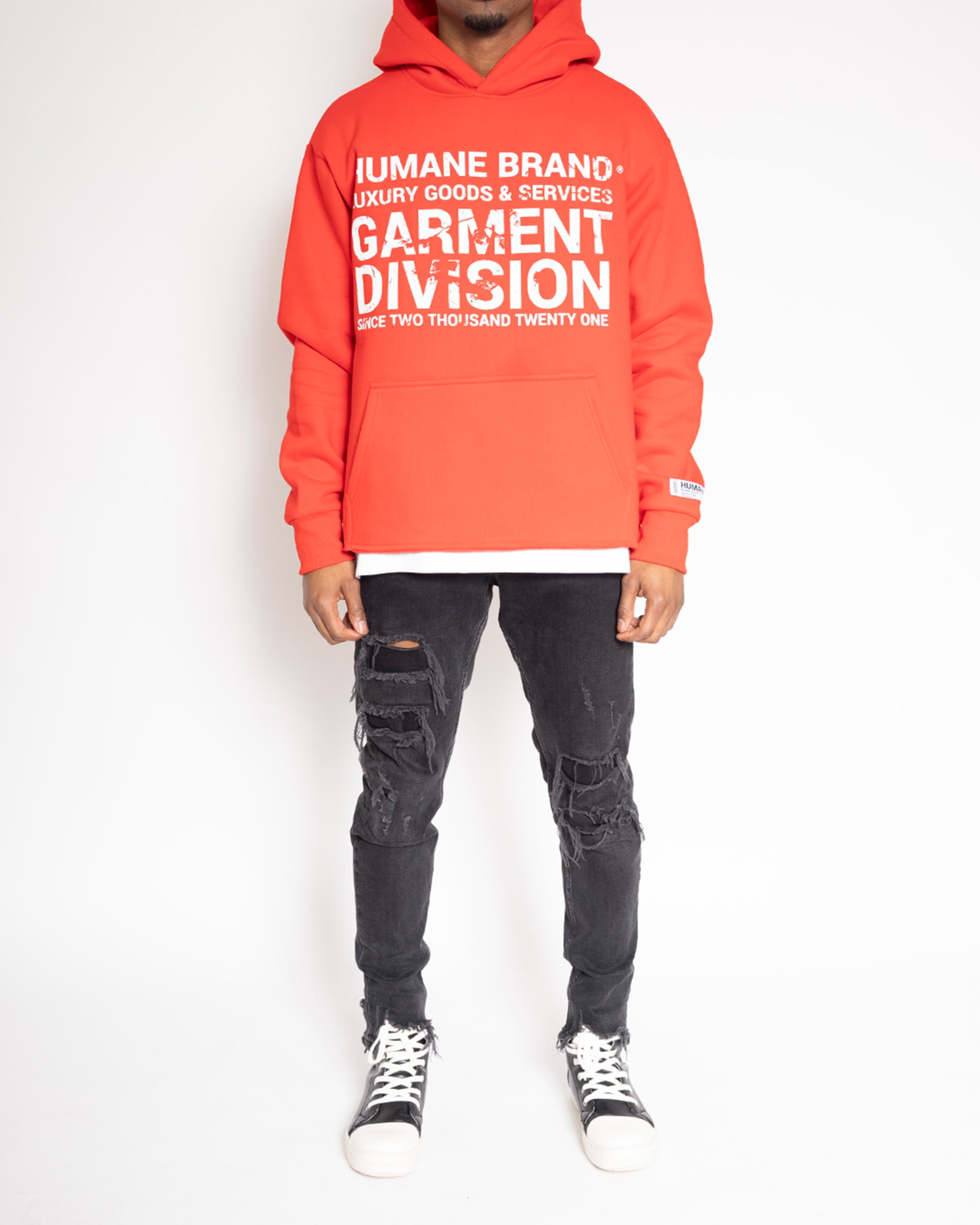 HUMANE BRAND® Garment Division Raw Edge Hoodie