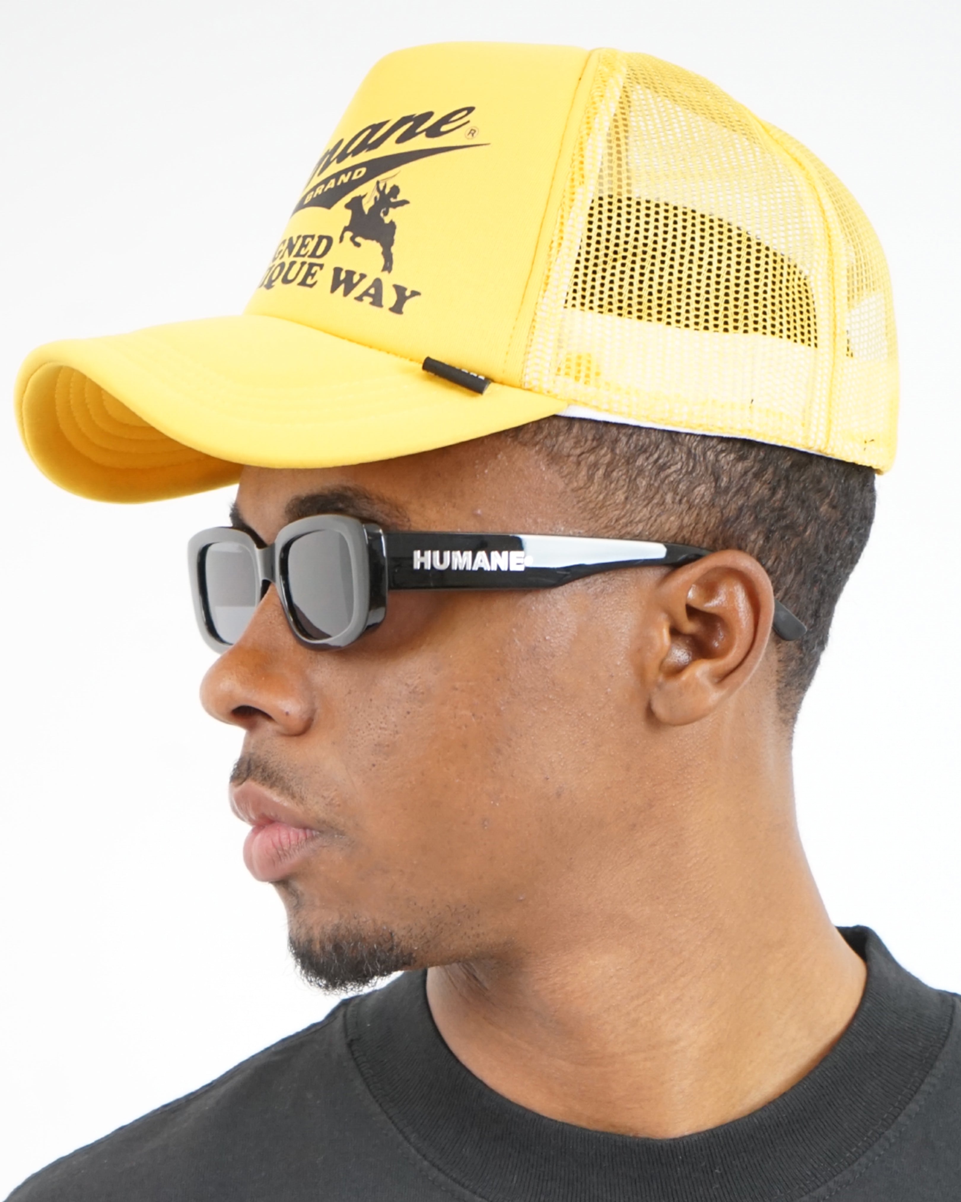 HUMANE BRAND® Yellow Unique Trucker Hat