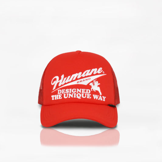 HUMANE BRAND® Red Unique Trucker Hat