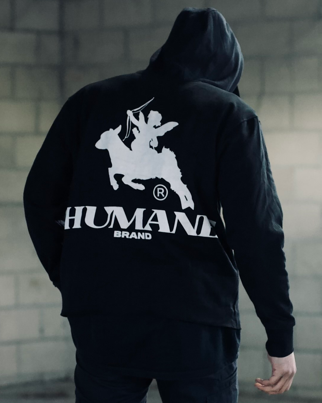 HUMANE BRAND® Logo Raw Edge Hoodie