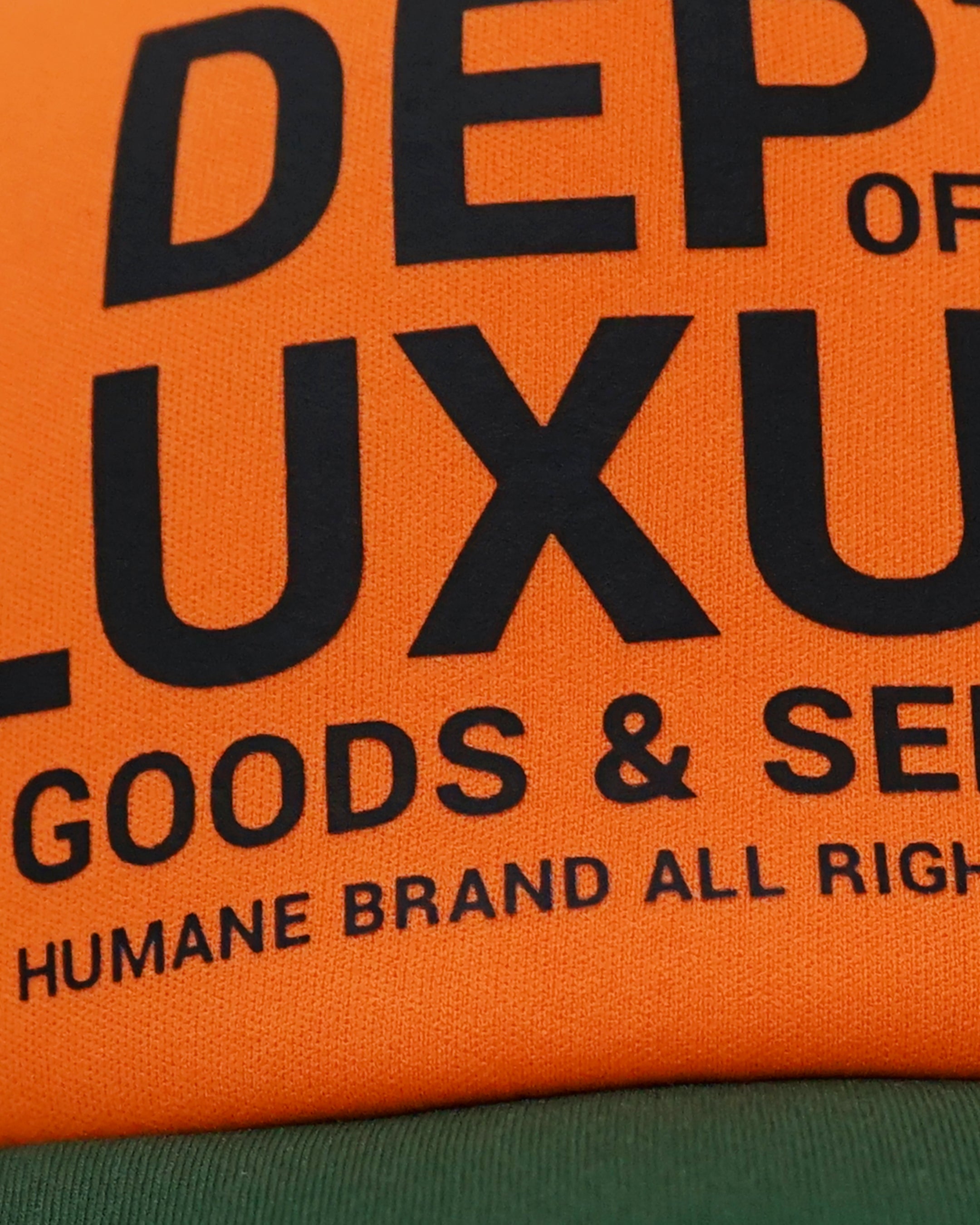 HUMANE BRAND® Orange & Green Dept. of Luxury Trucker