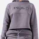 HUMANE BRAND® Women's Luxury Dark Gray Crop Sweatsuit