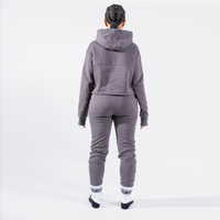 HUMANE BRAND® Women's Luxury Dark Gray Crop Sweatsuit