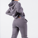 HUMANE BRAND® Women's Luxury Dark Gray Crop Sweatsuit